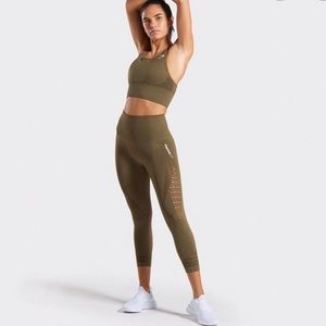 Gymshark energy seamless crop leggings khaki
